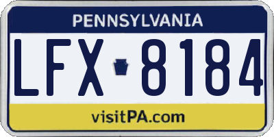 PA license plate LFX8184