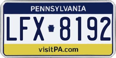PA license plate LFX8192