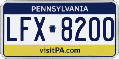 PA license plate LFX8200