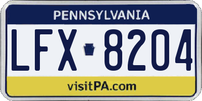 PA license plate LFX8204