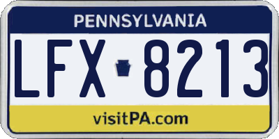 PA license plate LFX8213