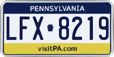 PA license plate LFX8219