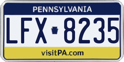 PA license plate LFX8235