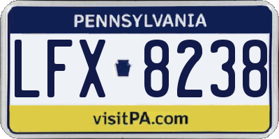 PA license plate LFX8238