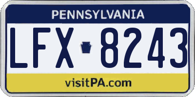 PA license plate LFX8243
