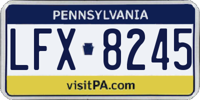 PA license plate LFX8245