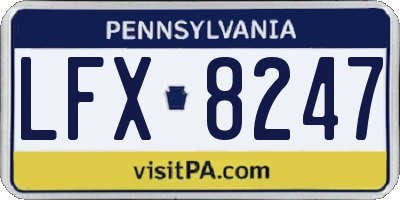 PA license plate LFX8247
