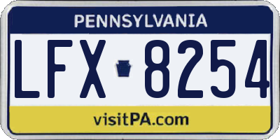 PA license plate LFX8254