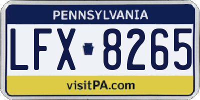 PA license plate LFX8265