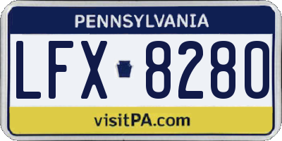 PA license plate LFX8280