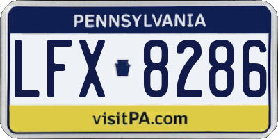 PA license plate LFX8286