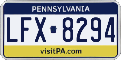 PA license plate LFX8294
