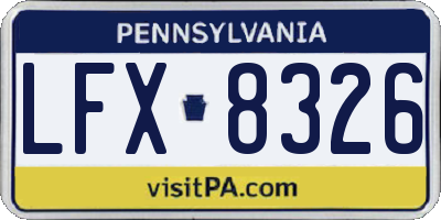 PA license plate LFX8326