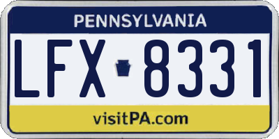 PA license plate LFX8331