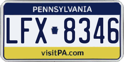 PA license plate LFX8346