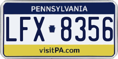 PA license plate LFX8356