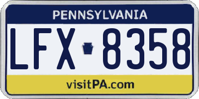 PA license plate LFX8358