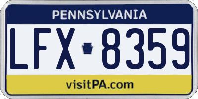 PA license plate LFX8359