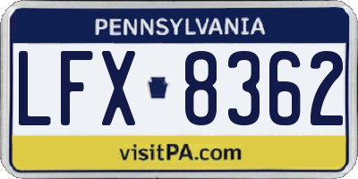 PA license plate LFX8362