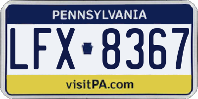 PA license plate LFX8367