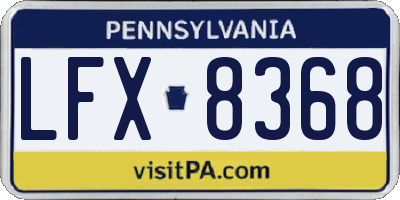 PA license plate LFX8368
