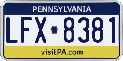 PA license plate LFX8381