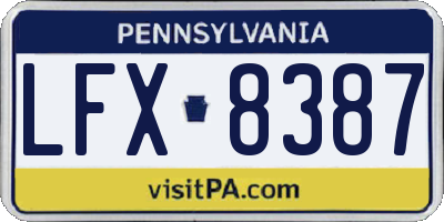 PA license plate LFX8387