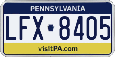 PA license plate LFX8405