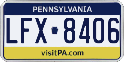 PA license plate LFX8406