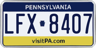 PA license plate LFX8407