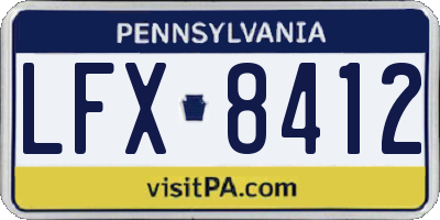 PA license plate LFX8412