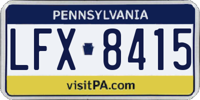 PA license plate LFX8415
