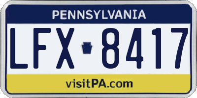 PA license plate LFX8417