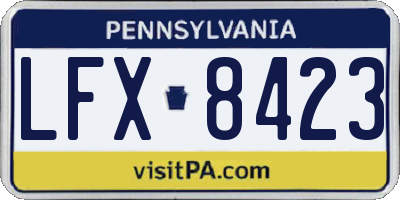 PA license plate LFX8423