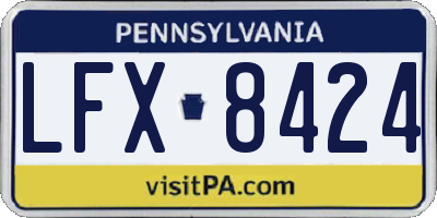PA license plate LFX8424