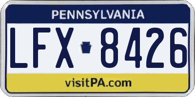 PA license plate LFX8426