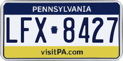 PA license plate LFX8427