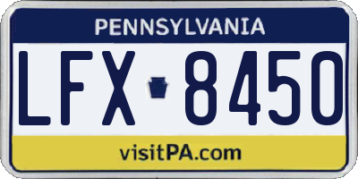 PA license plate LFX8450