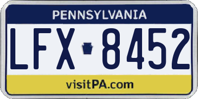 PA license plate LFX8452