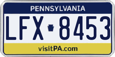 PA license plate LFX8453