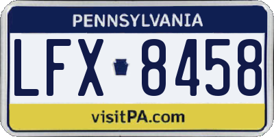 PA license plate LFX8458