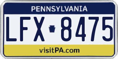 PA license plate LFX8475