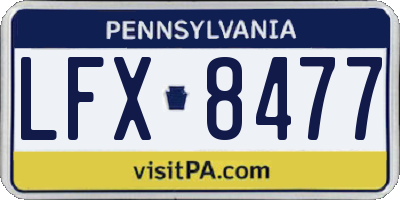 PA license plate LFX8477