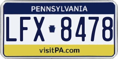 PA license plate LFX8478