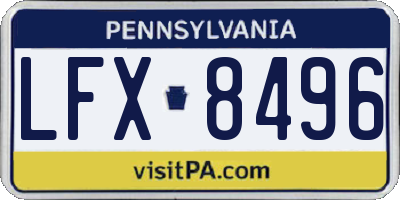 PA license plate LFX8496
