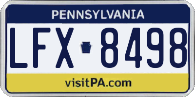 PA license plate LFX8498