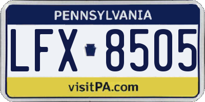 PA license plate LFX8505