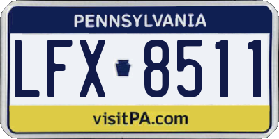 PA license plate LFX8511