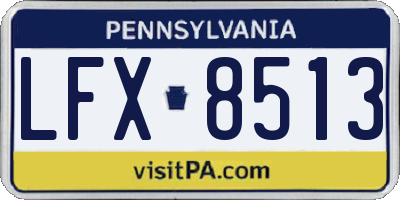 PA license plate LFX8513
