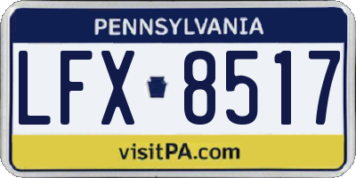 PA license plate LFX8517